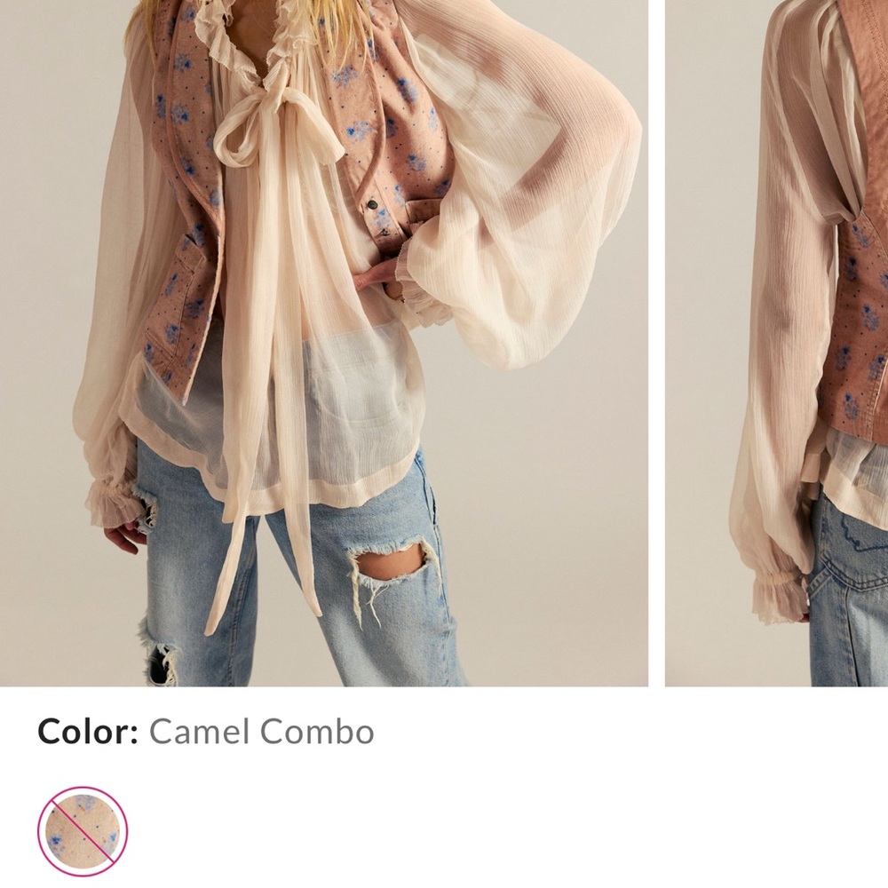 Free People  Camel Combo Vest